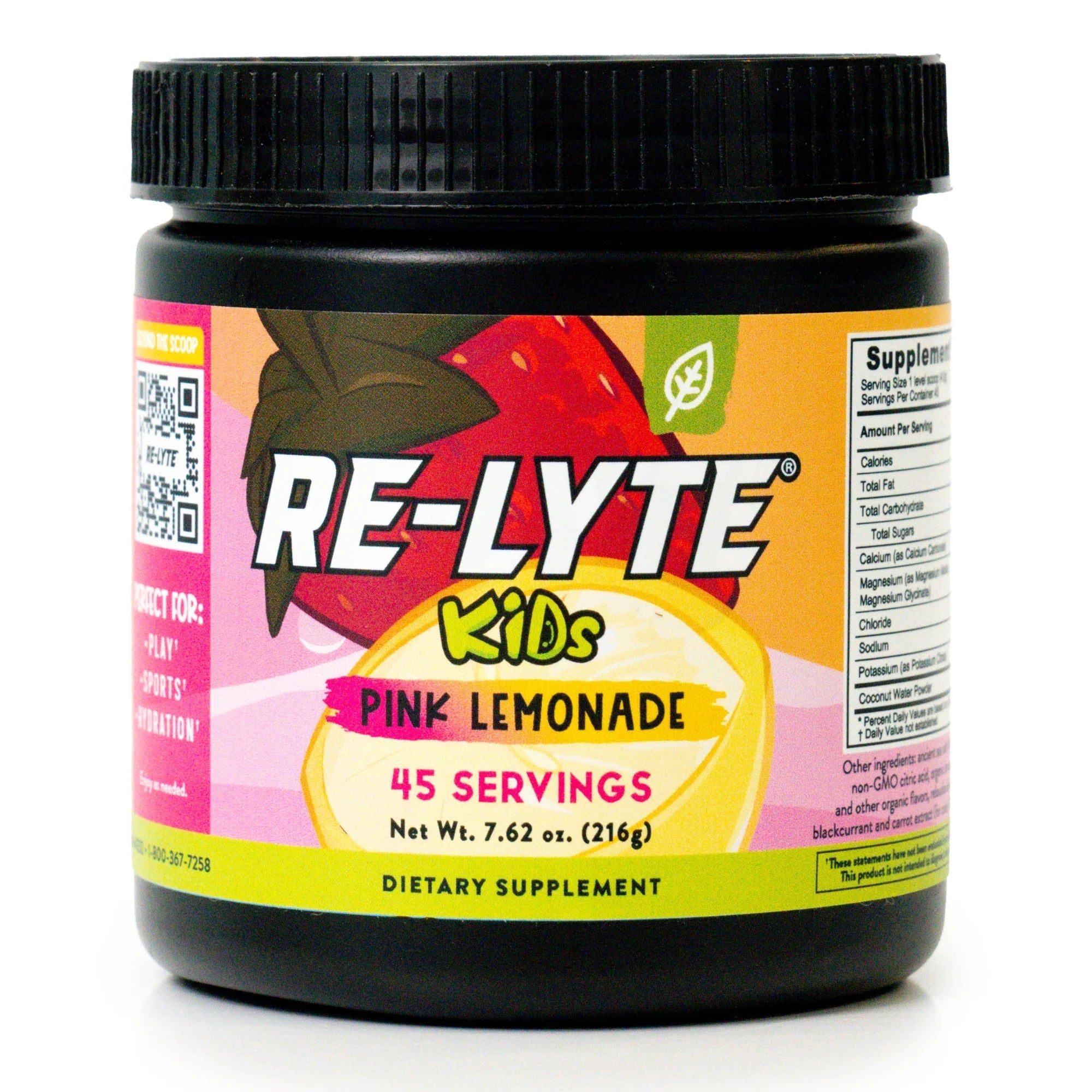 Re - Lyte Kids Hydration - Pink Lemonade - Tub - 45 Serves - Yo Keto