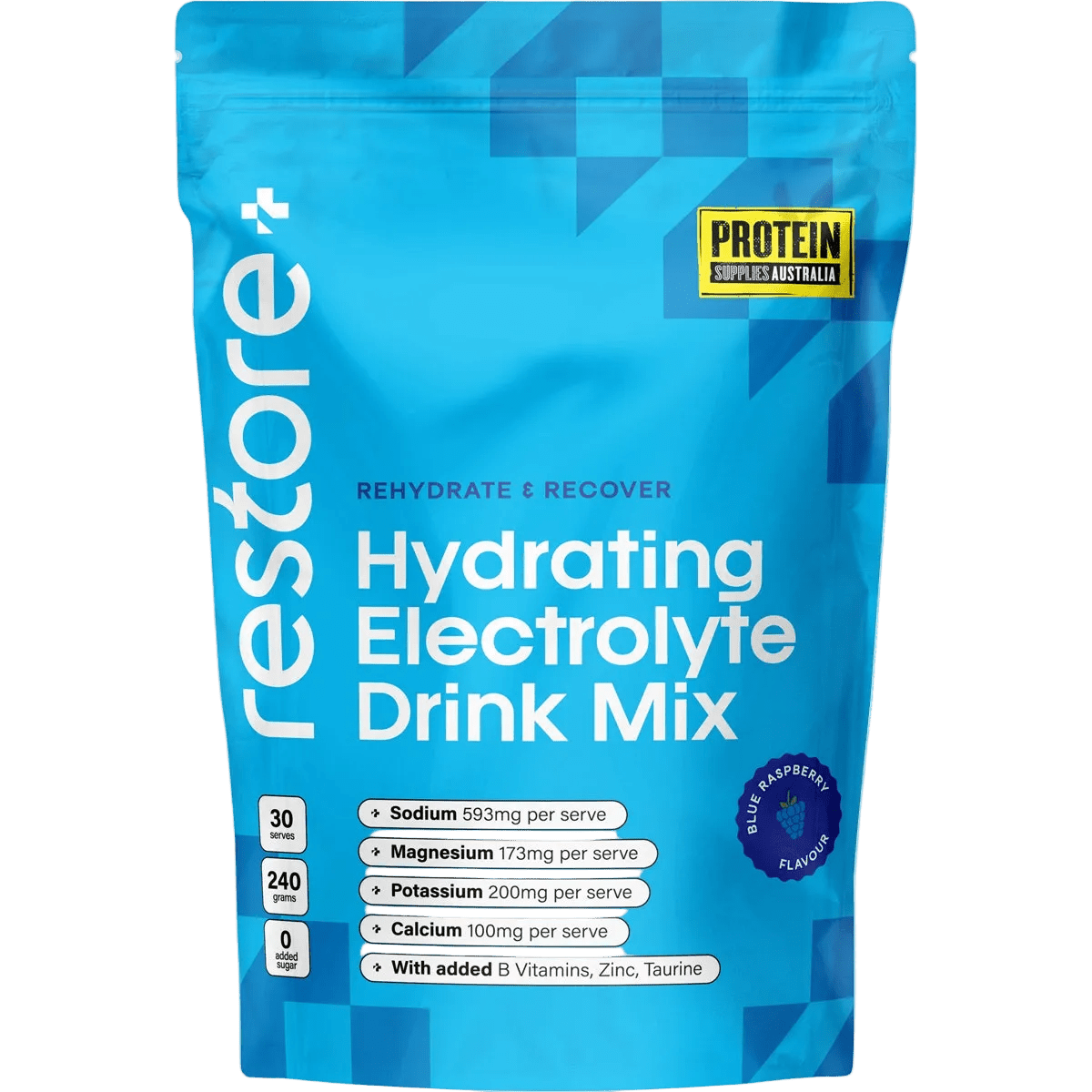 Restore Blue Raspberry Electrolyte Hydration Drink | Yo Keto