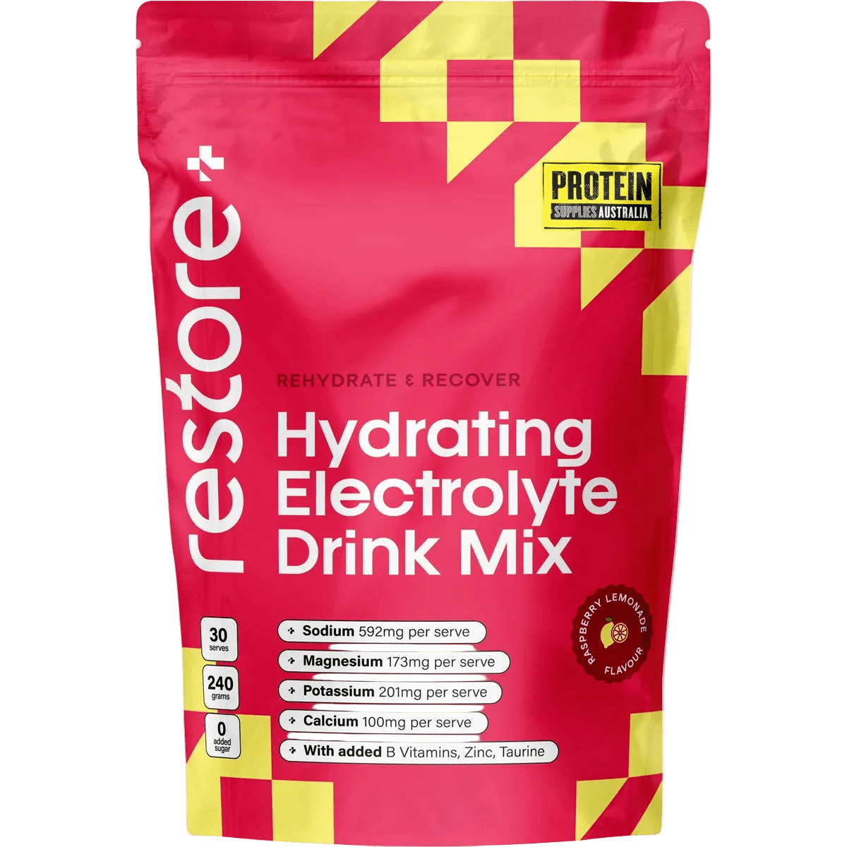 Restore Electrolyte Drink Mix Raspberry Lemonade 240g