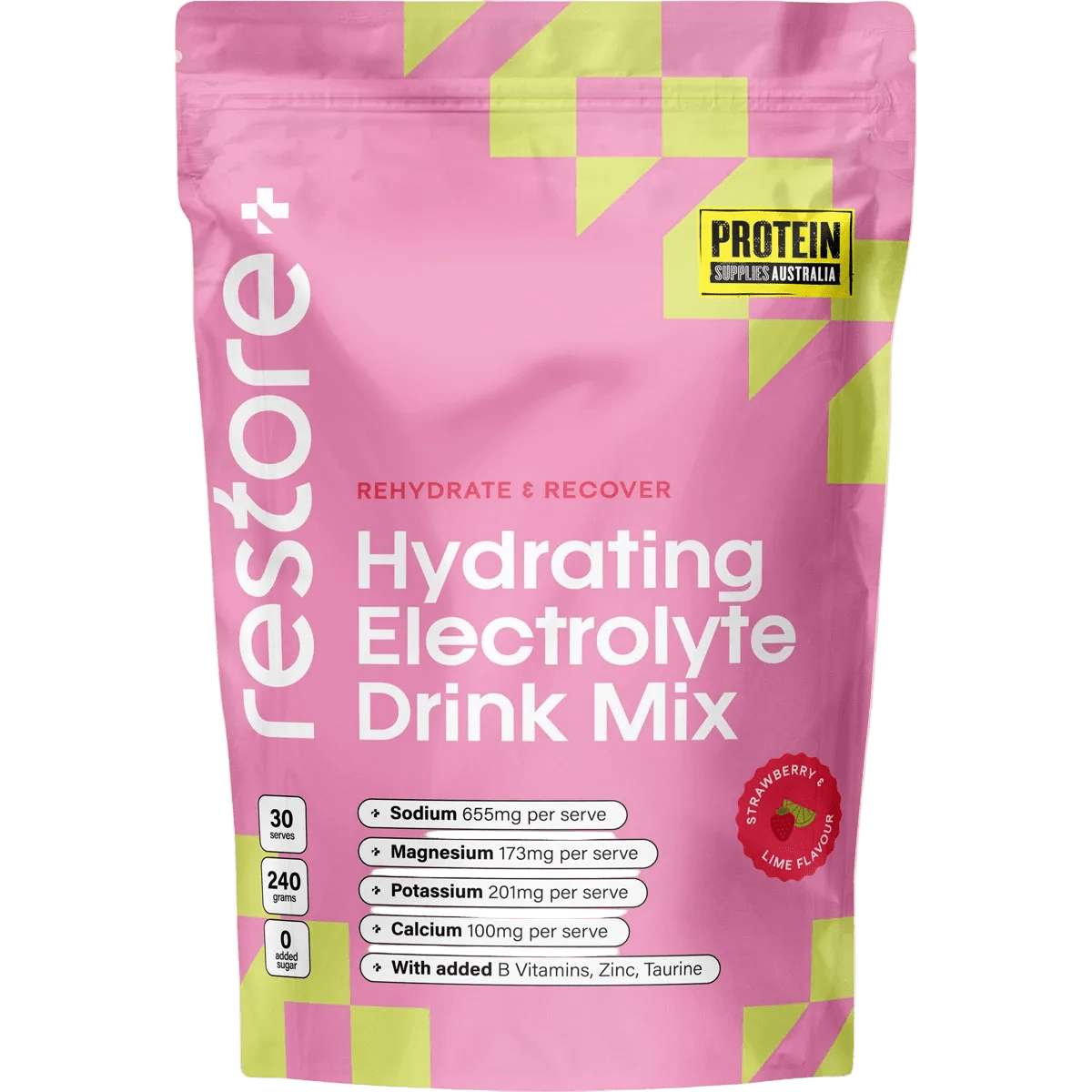 Restore Electrolyte Drink Mix Strawberry & Lime 240g