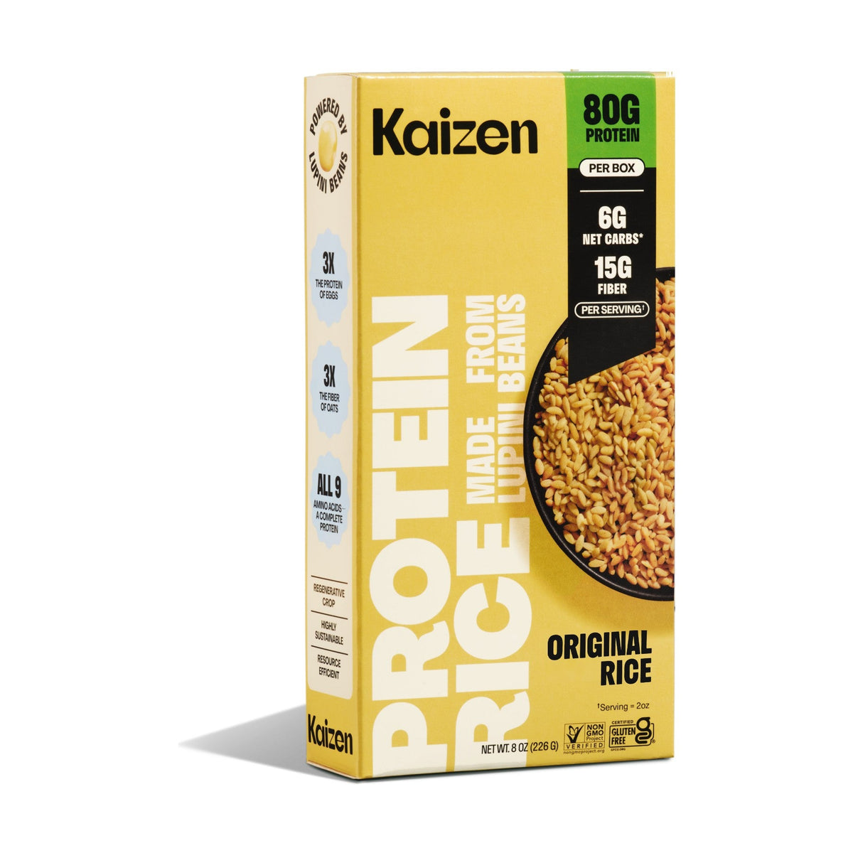 Kaizen Protein Rice Original 226 g box, front of pack