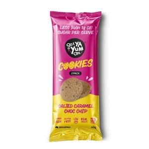 Salted Caramel Choc Chip Cookies - 2 pack - 40g - Yo Keto