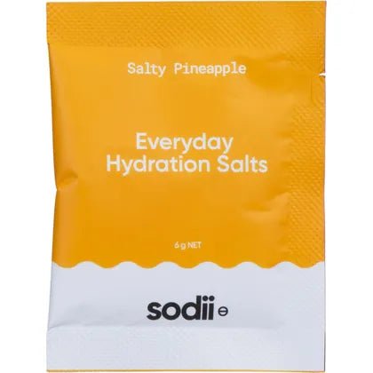 Sodii - Single Sachet in salty pineapple flavor for hydration salts, part of Drinks and Electrolytes collections.