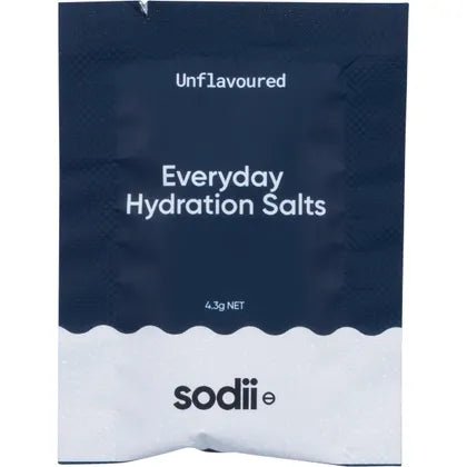 Sodii - Single Sachet of unflavoured Everyday Hydration Salts from functional, low carb, and electrolyte collections.