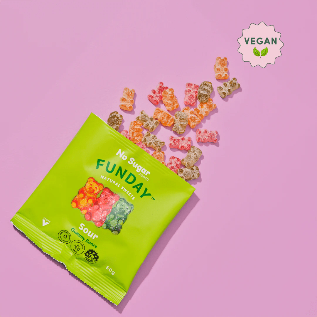 Sour Vegan Gummy Bears - 50g x 12 - Yo Keto