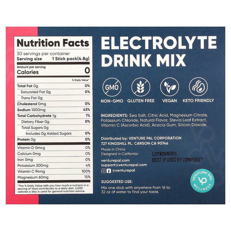 Strawberry Electrolyte Drink Mix - 30 Sticks