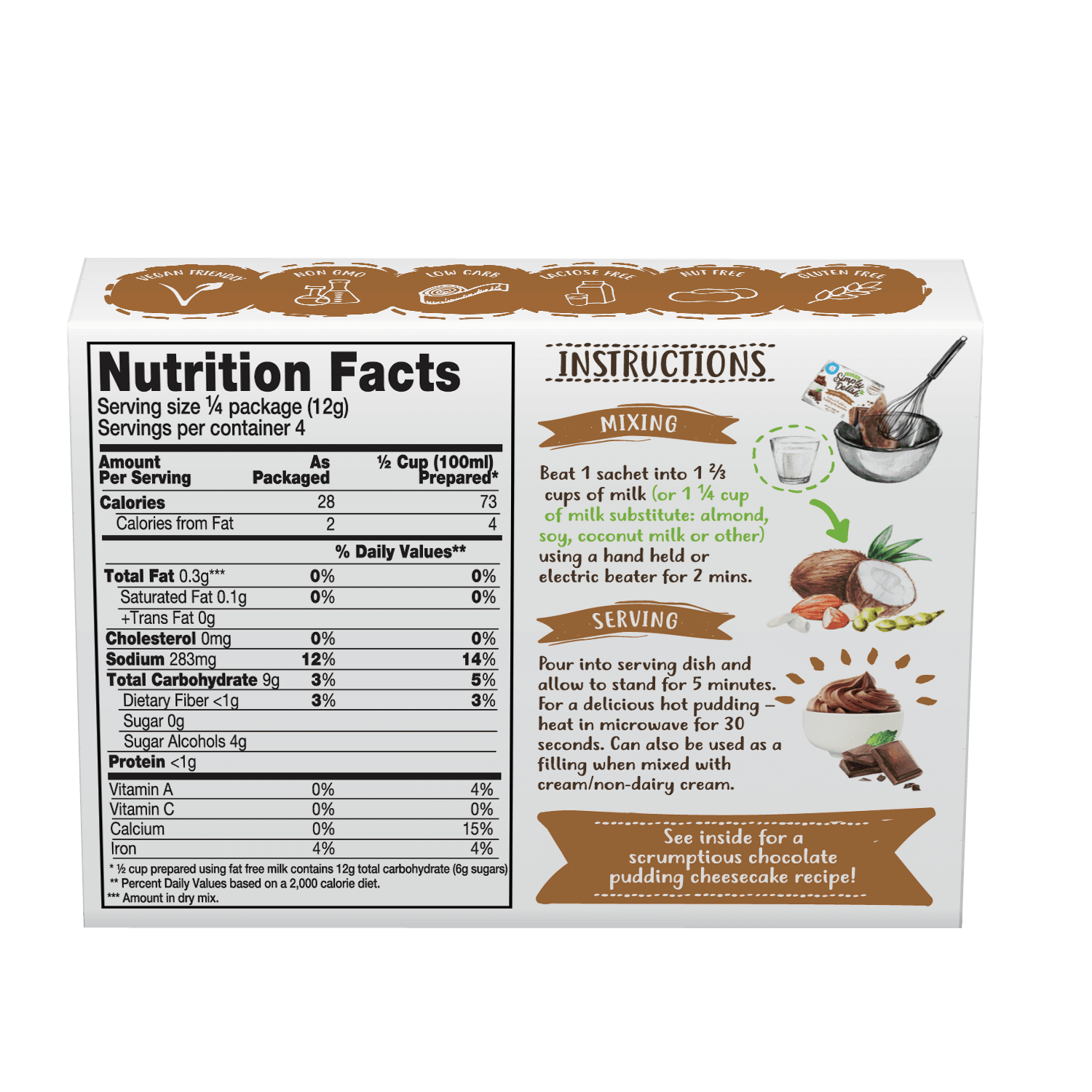 Sugar Free Pudding Variety 4 Pack - Yo Keto