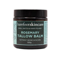 Tallow Balm - Rosemary - 100g by Barefoot Skincare Co in dark jar with mint green label for nutrient dense skincare.