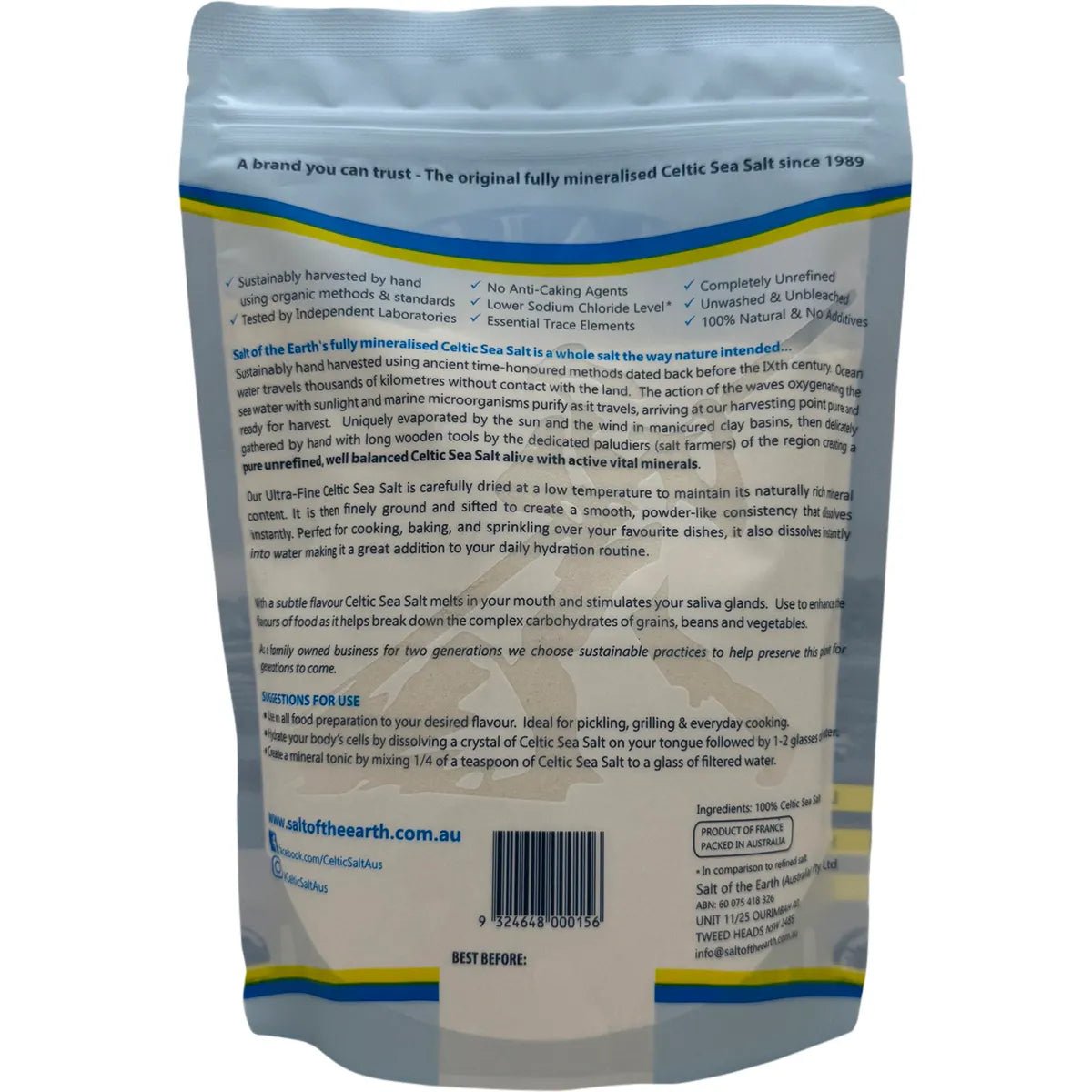 Ultra Fine Ground Celtic Sea Salt - 650g - Yo Keto