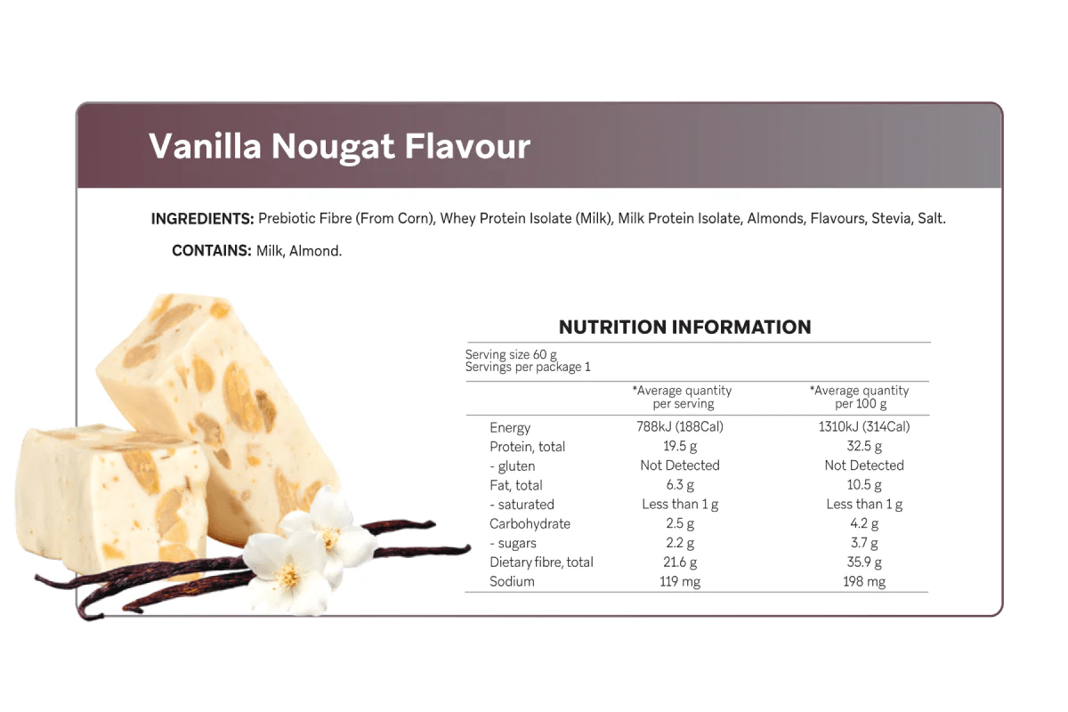 Vanilla Nougat Smart Protein Bars x 12 - Yo Keto