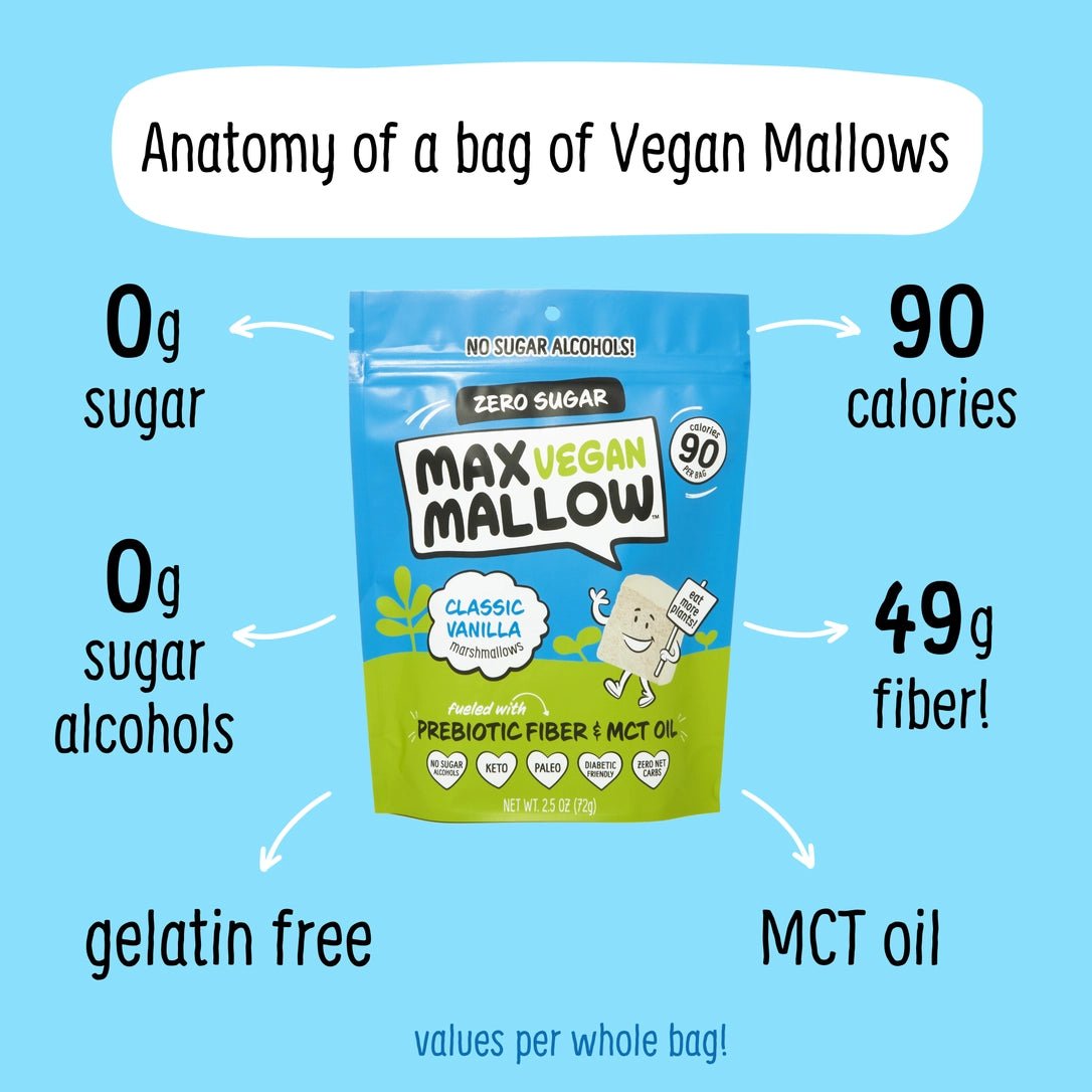 Vegan Classic Vanilla Sugar - Free Marshmallow - 72g - Yo Keto