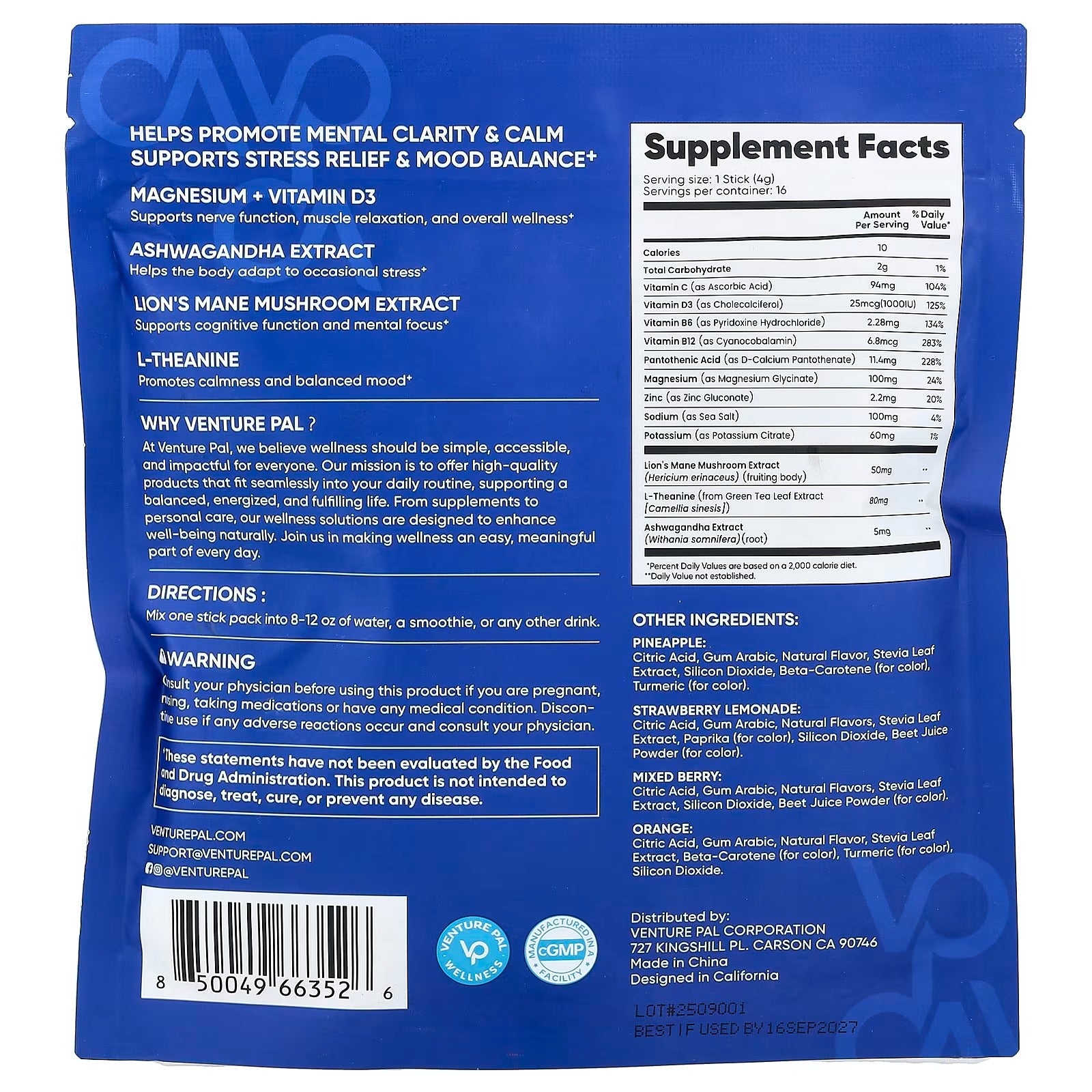 Calming Drink Mix + Magnesium Glycinate - Variety Pack - 16 Serves
