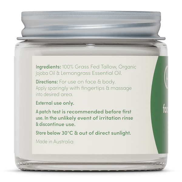Whipped Tallow - Face And Body Balm - Lemongrass - 80g - Yo Keto
