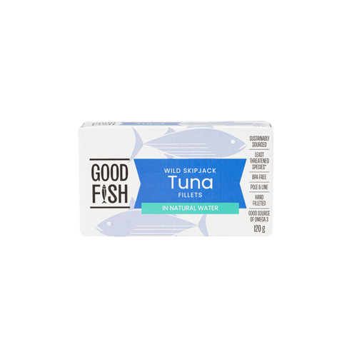 Wild Caught Tuna Fillets in Natural Water - 120g Can by Good Fish, sustainably sourced in Pantry and Seafood collections
