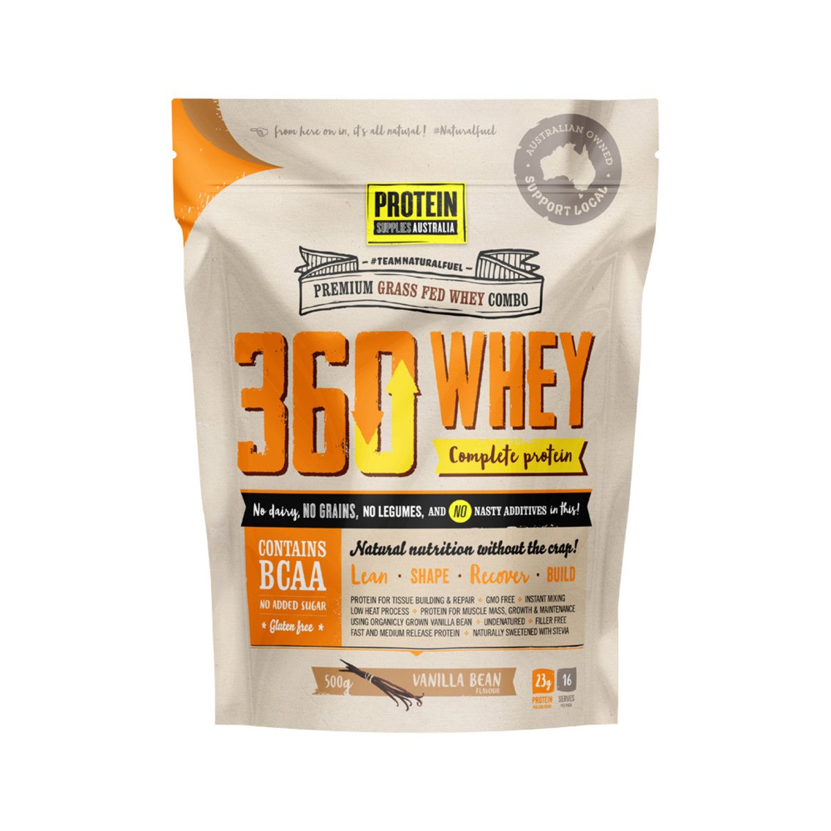 360 Whey Complete Protein with BCAA - Vanilla Bean - 500g - Yo Keto