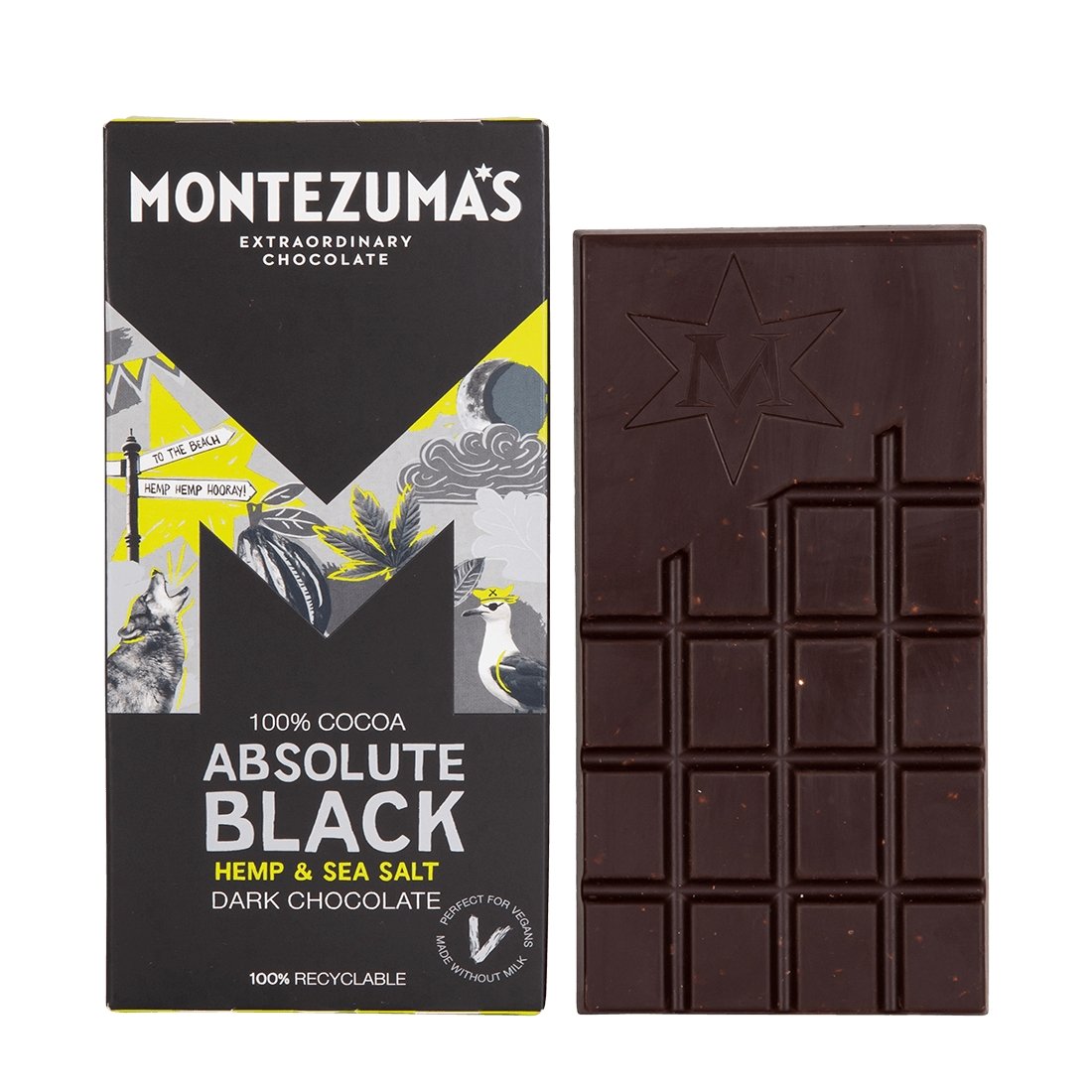 Absolute Black Dark Chocolate With Hemp & Sea Salt - 100% Cocoa-Chocolate-Yo Keto
