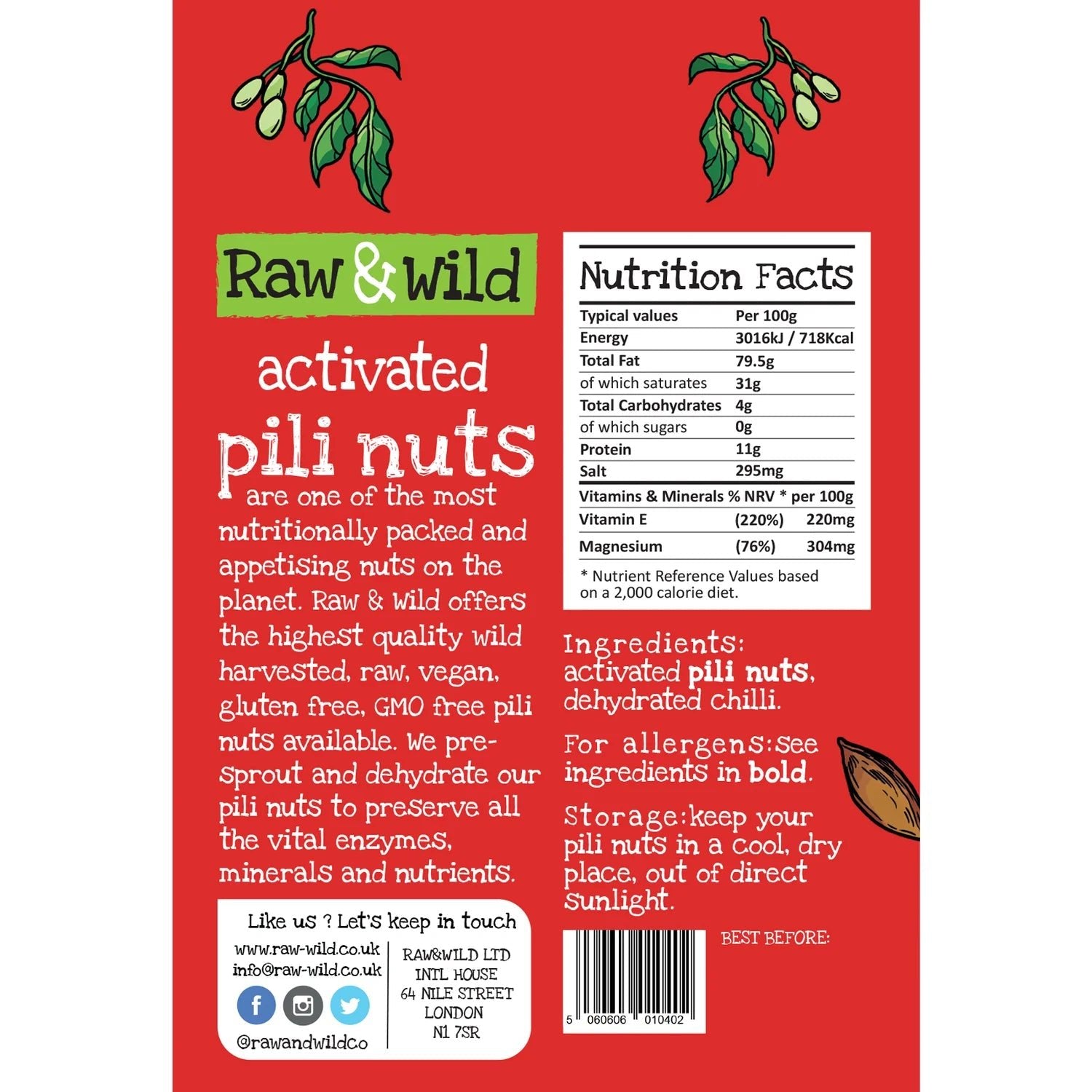 Activated Chilli Pili Nuts - 22g Snack Pack - Yo Keto