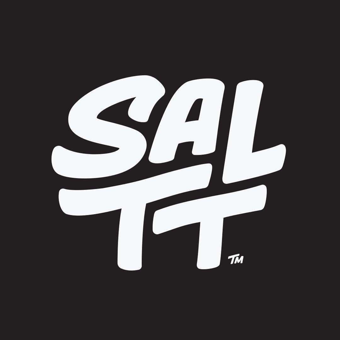 SALTT logo in bold white letters on black background representing the Ultra Variety Electrolyte Drink Mix - 15 Sticks product.