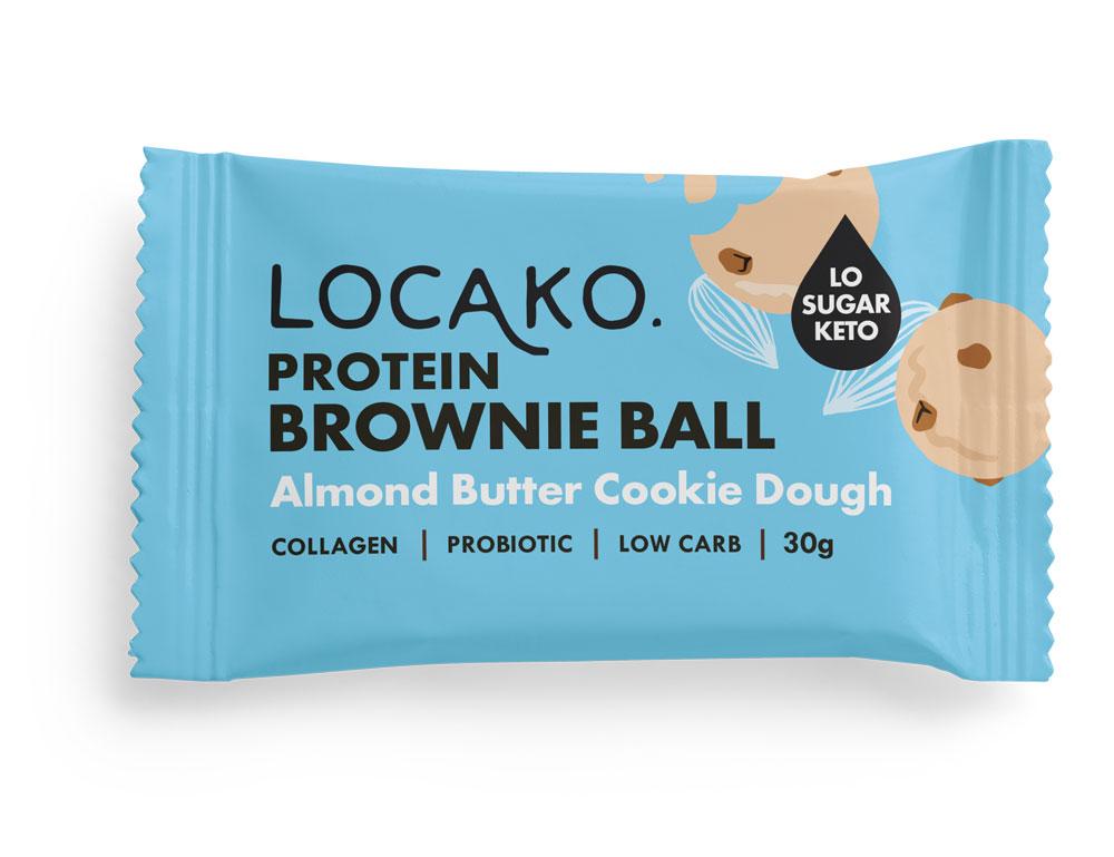 Almond Butter Cookie Dough Protein Brownie Ball - Yo Keto