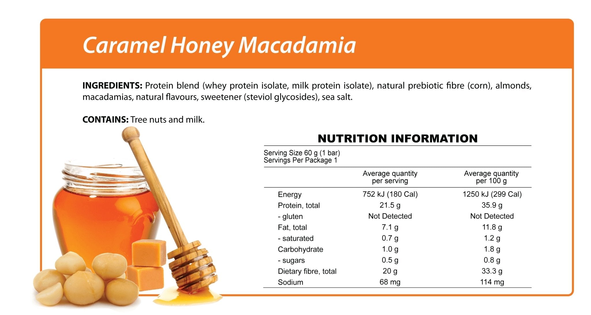 Caramel Honey Macadamia Smart Protein Bar-Bar-Yo Keto