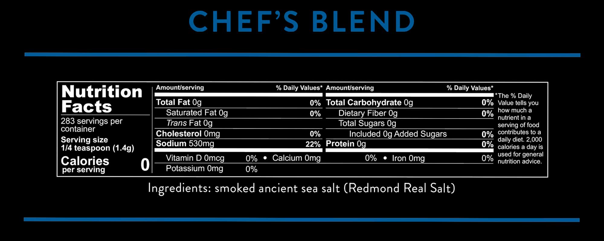 Chef's Blend Smoked Redmond Real Salt - 396g - Yo Keto