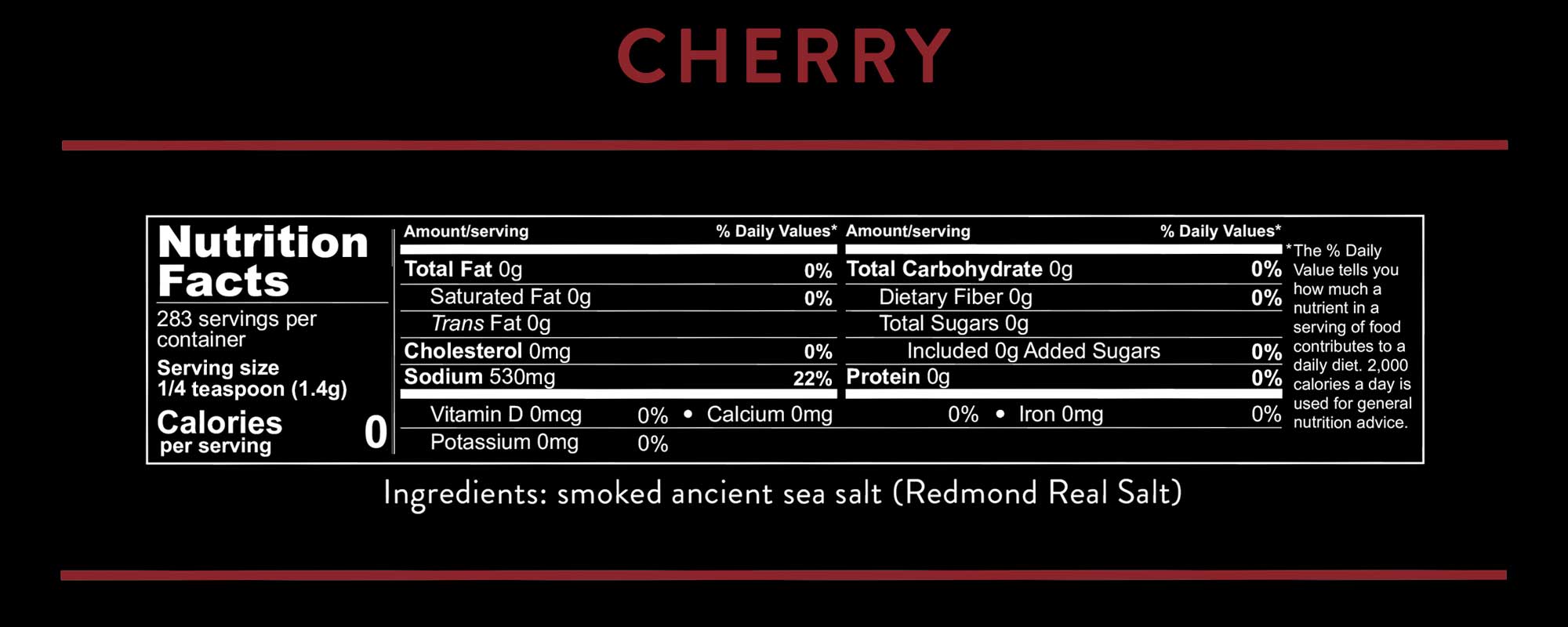 Cherry Smoked Real Salt - 396g - Yo Keto
