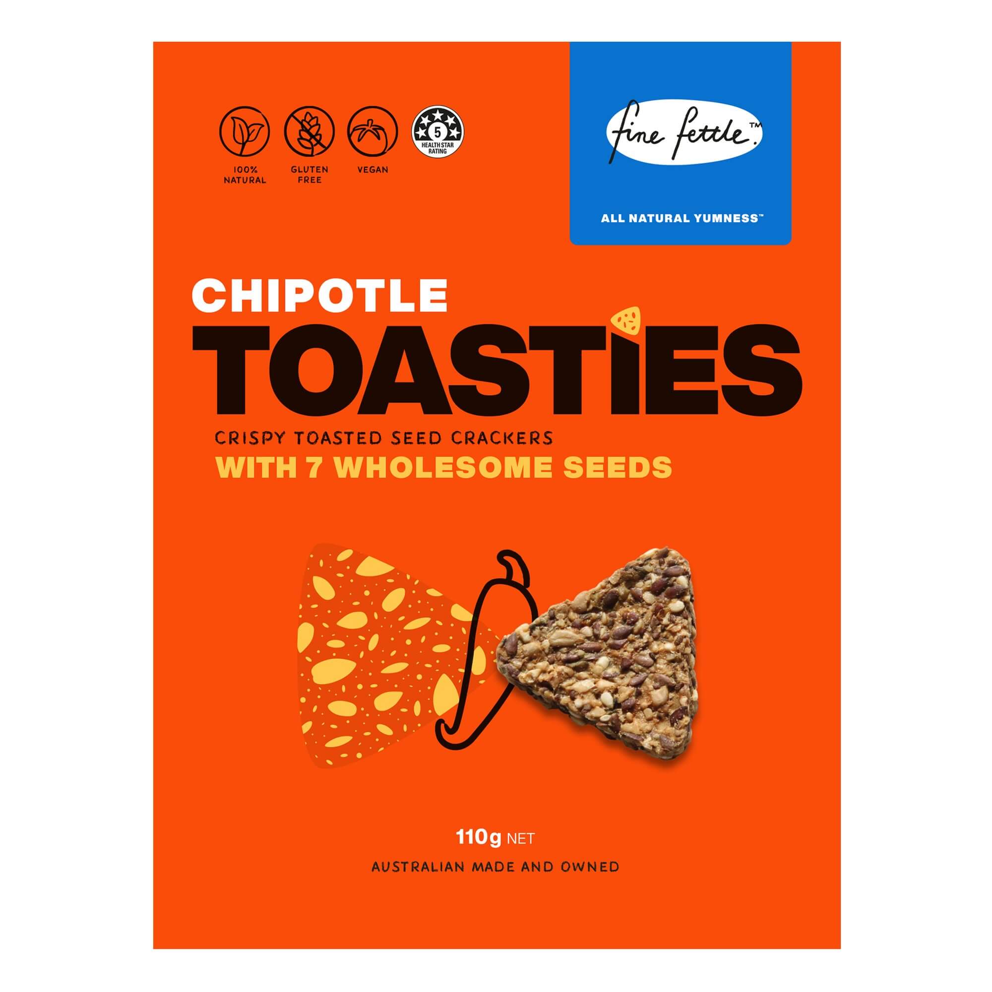 Chipotle Toasties - Crispy Toasted Seed Crackers-Crackers-Yo Keto