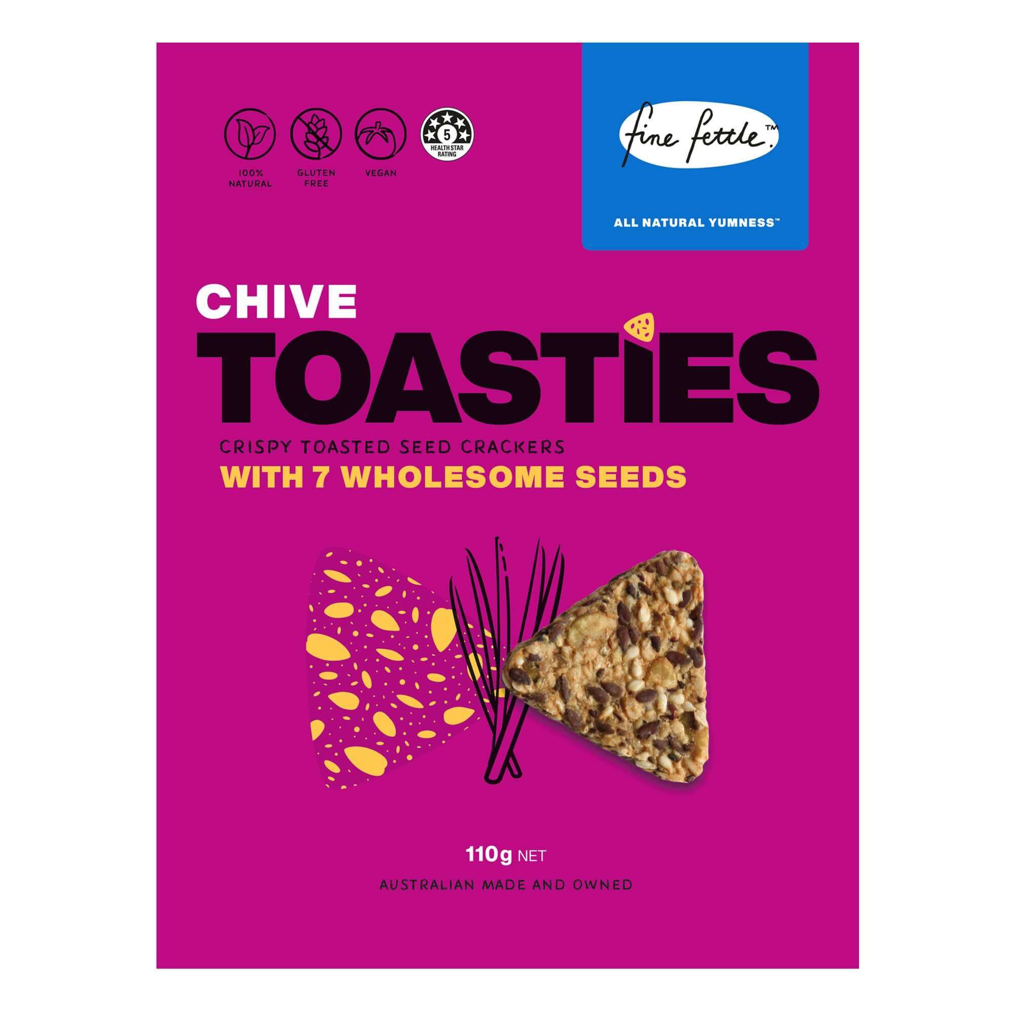 Chive Toasties - Crispy Toasted Seed Crackers-Crackers-Yo Keto