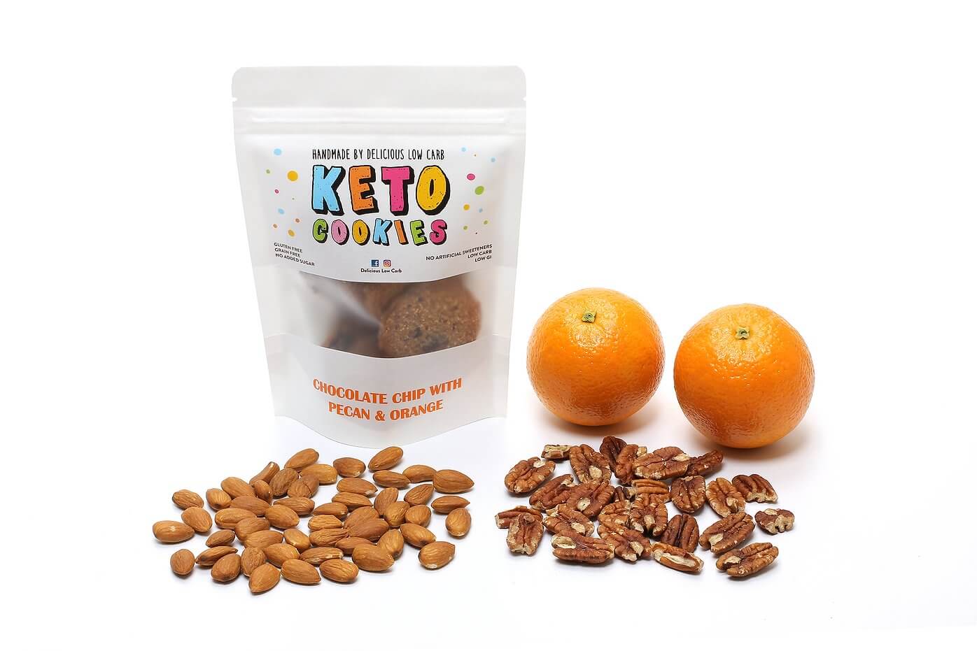 Chocolate Chip with Pecan & Orange Keto Cookies - 5 Pack - Yo Keto