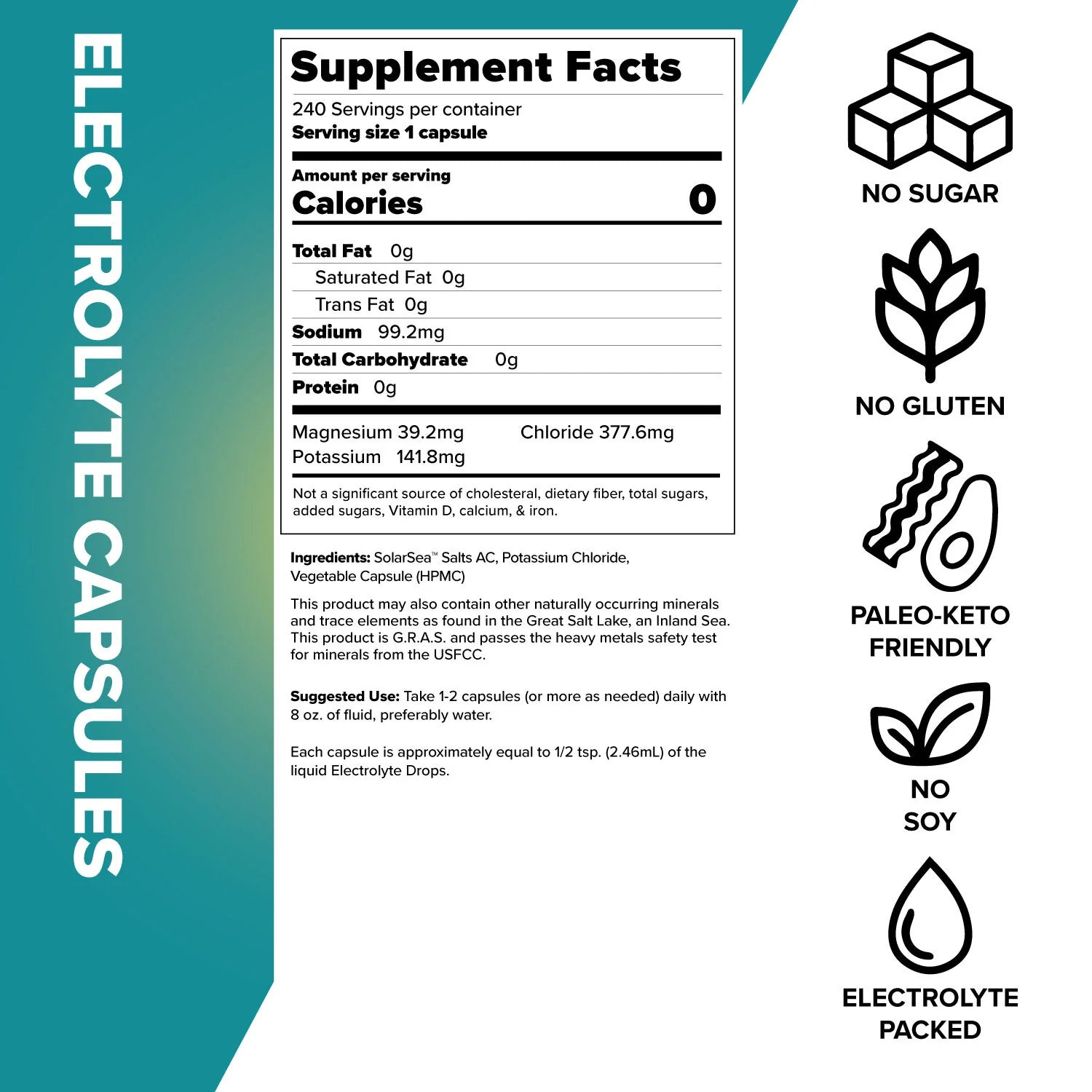 Electrolyte Capsules - 240 Serves - Yo Keto