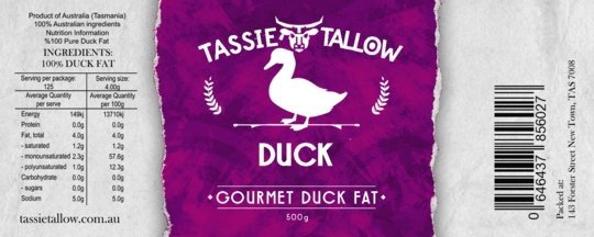 Gourmet Duck Fat - Best before 25/10/23 - Yo Keto