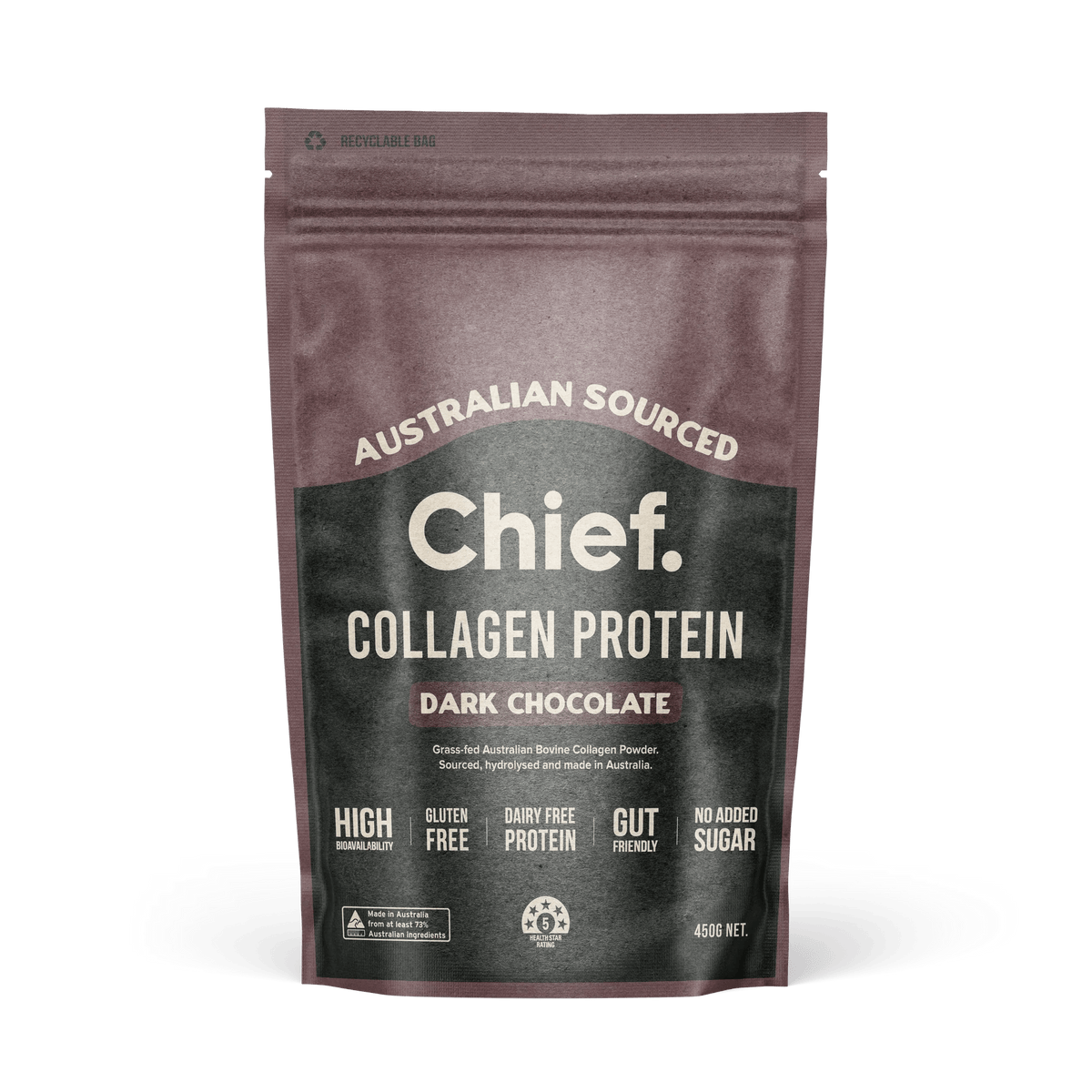 Grass-fed Collagen Protein Powder - Dark Chocolate - 450g - Yo Keto