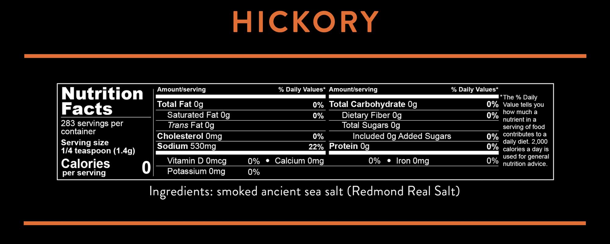 Hickory Smoked Real Salt - 396g - Yo Keto