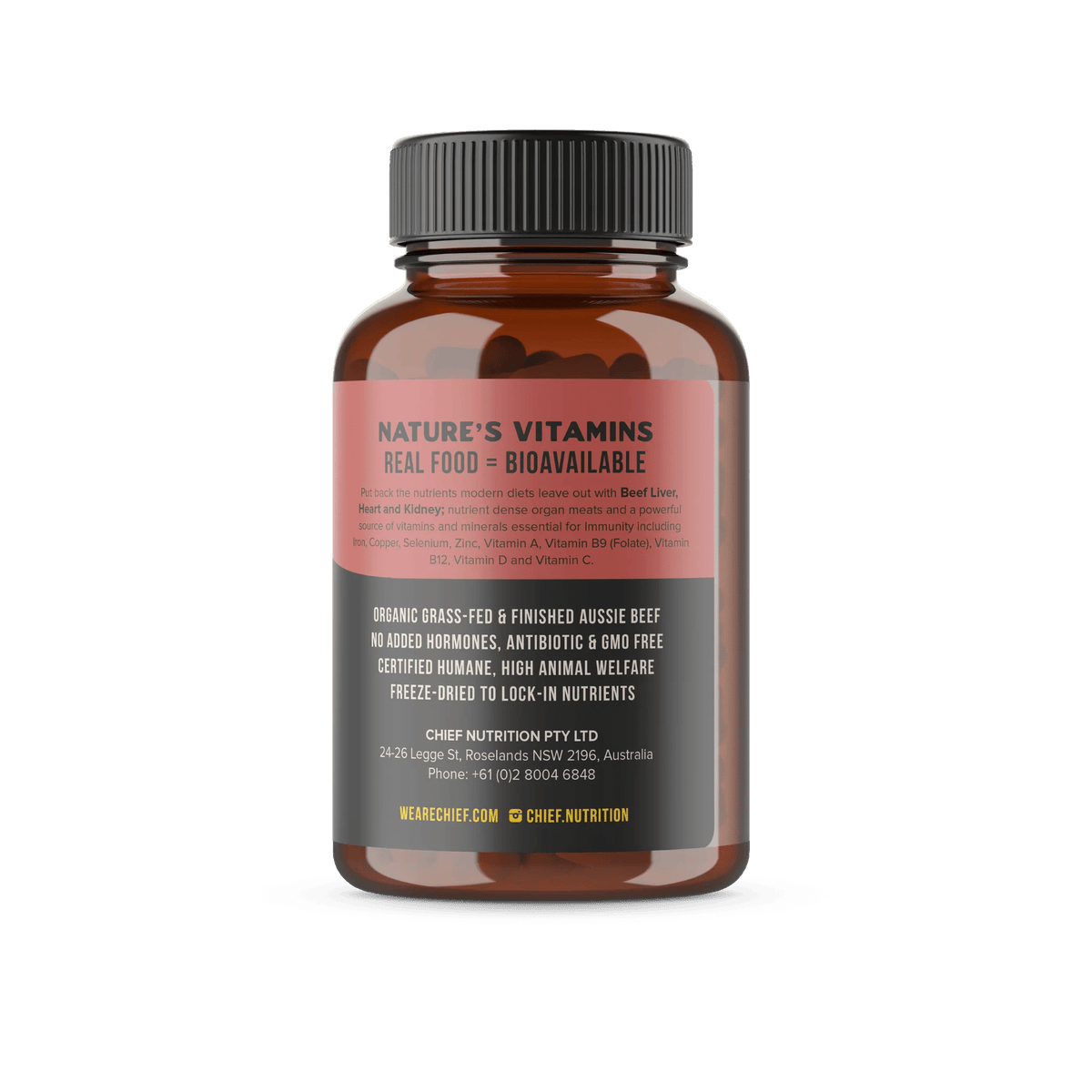 Immunity Boost - Organic Beef Liver, Heart & Kidney - 120 caps - Yo Keto