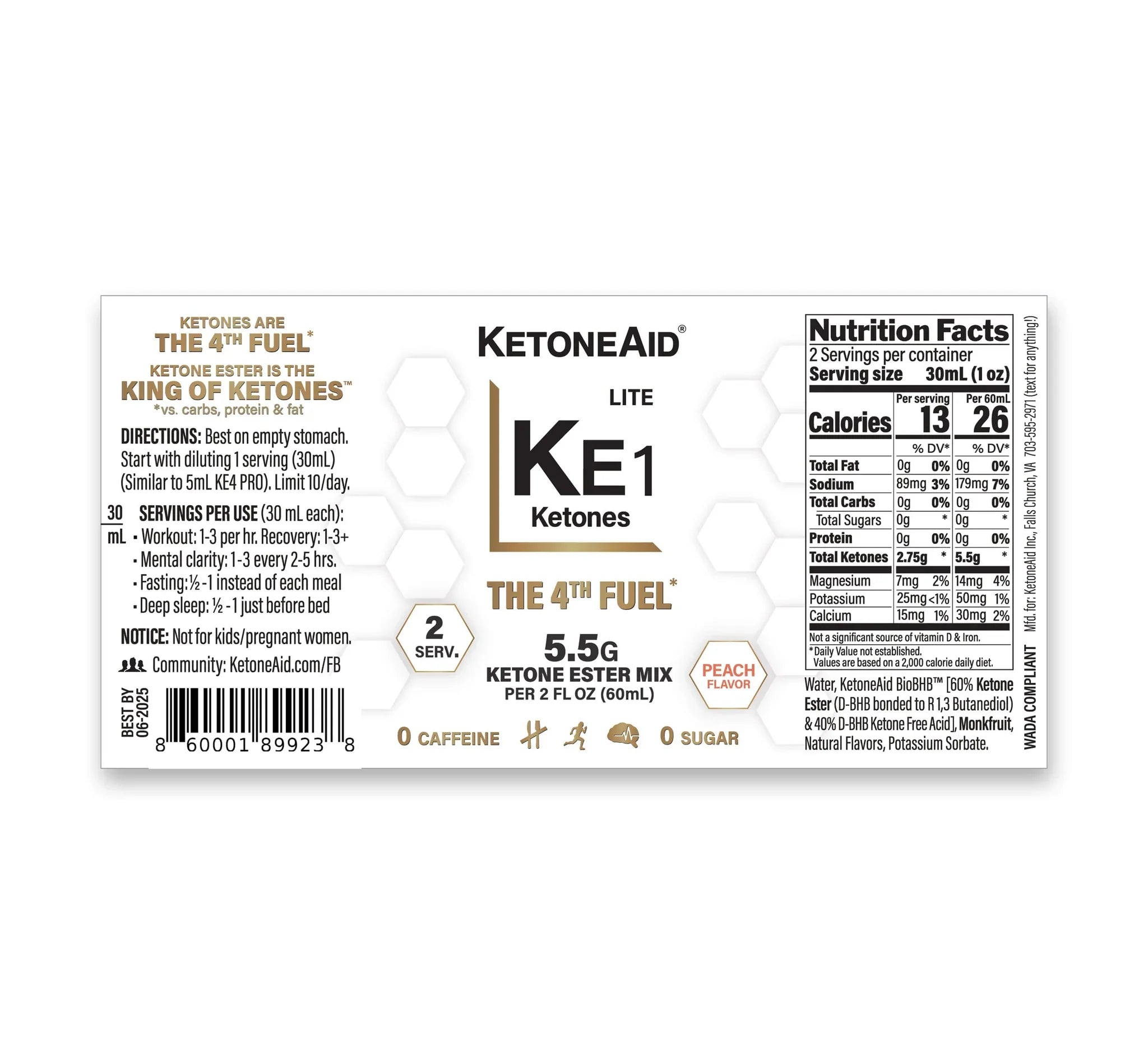 KE1 Lite Ketone Ester & Salt Drink - 6 x 60ml - Yo Keto