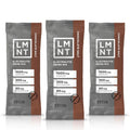 LMNT Chocolate Salt Electrolyte Mix - 30 Sticks packets displaying sodium, potassium, and magnesium content on brown and gray packaging