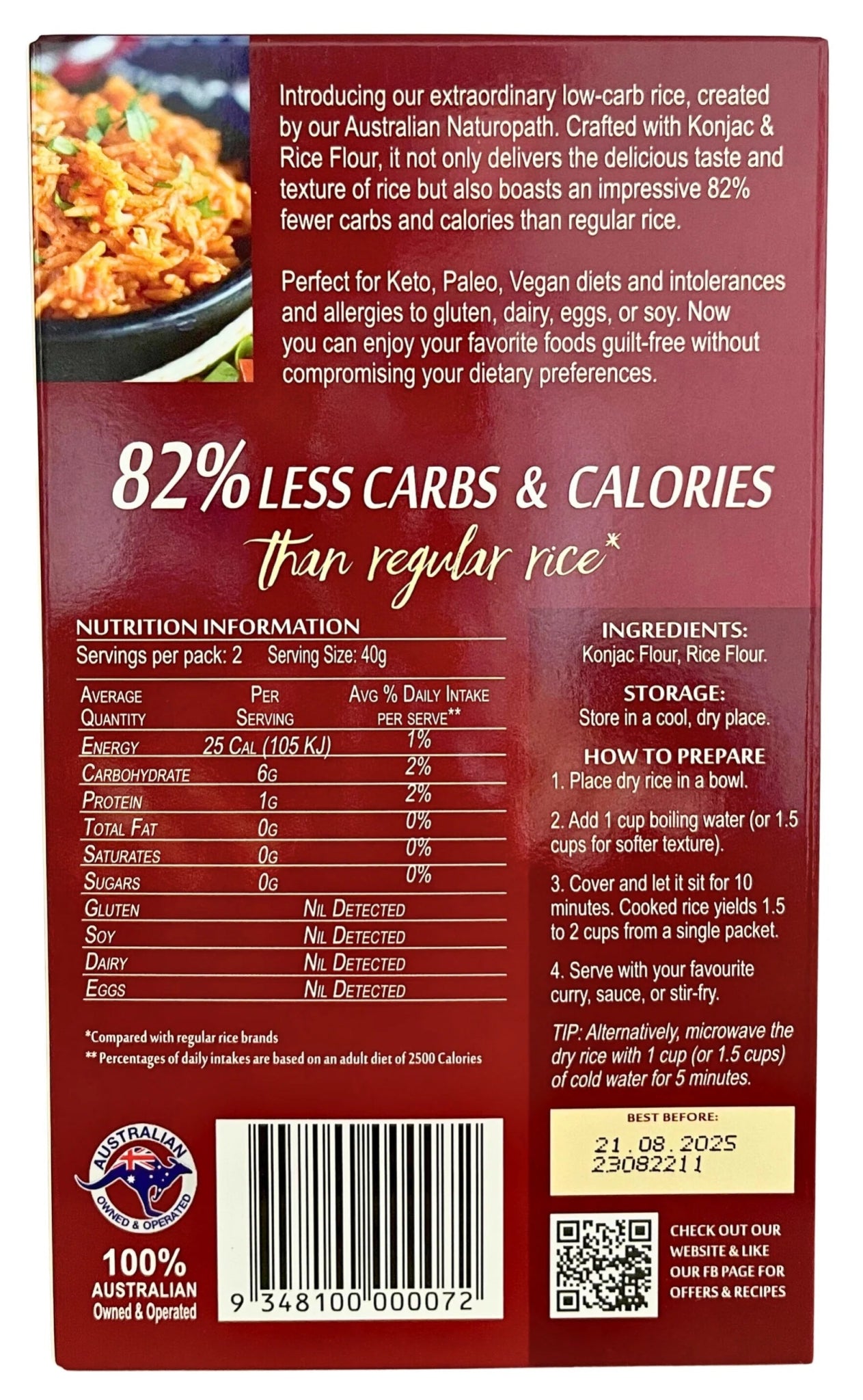 Buy Zero Low Carb Rice Online @ Yo Keto Australia