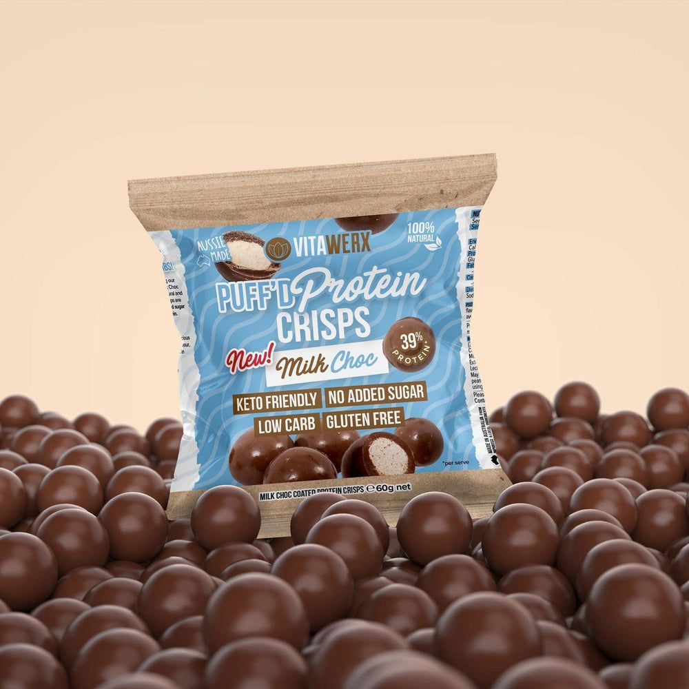 Buy Vitawerx Milk Choc Puff'd Protein Crisps Yo Keto Australia