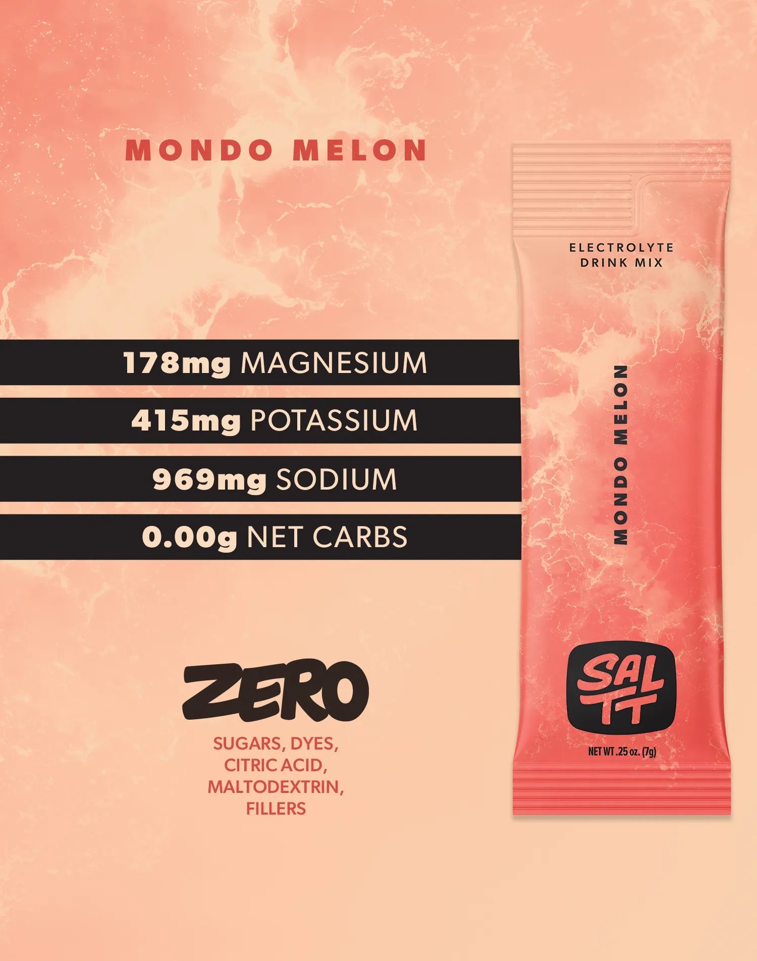 Mondo Melon Electrolyte Drink Mix - 30 Sticks - Yo Keto
