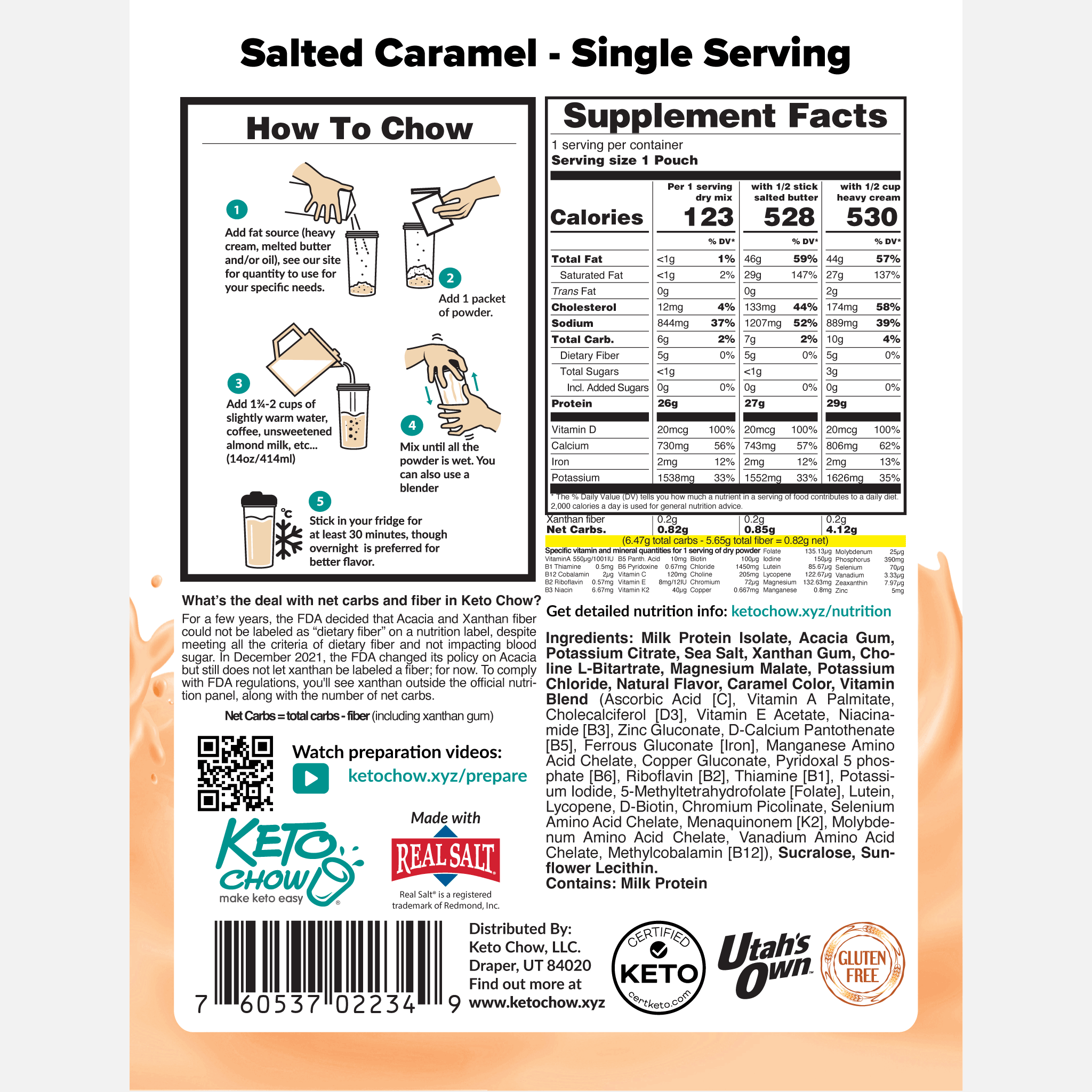 Salted Caramel Keto Chow - Single Meal - Yo Keto