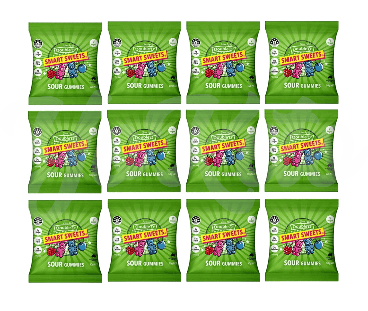 Bulk Buy 12 Pack Double D Sour Gummy Bears Smart Sweets Yo Keto
