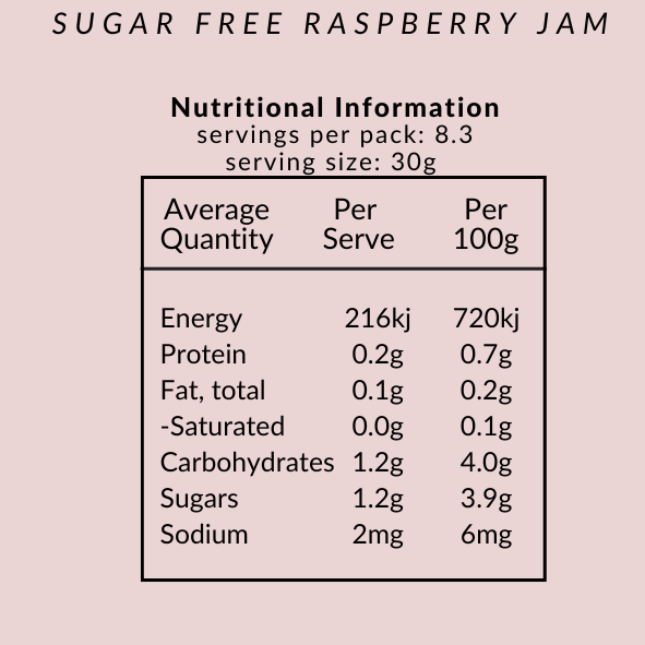 Sugar Free Jam - Raspberry - Yo Keto