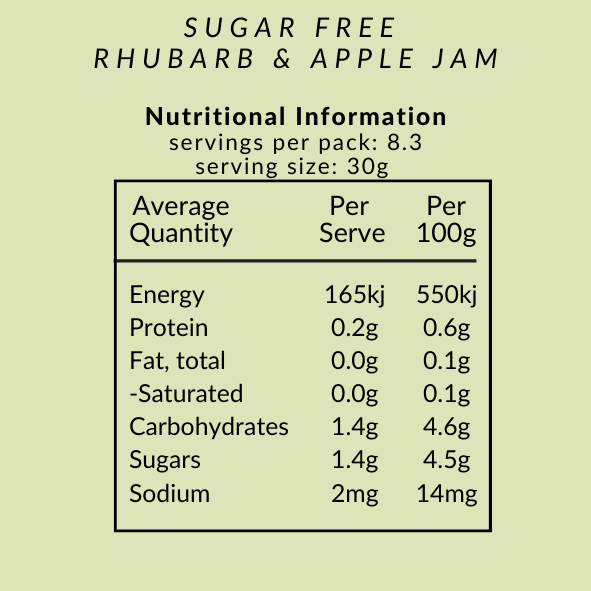 Sugar Free Jam - Rhubarb & Apple - Yo Keto