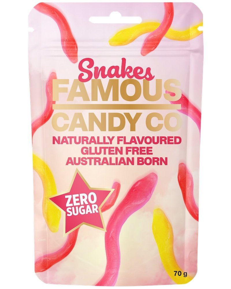 Buy Famous Candy Co. Sugar Free Snakes Online @ Yo Keto Australia