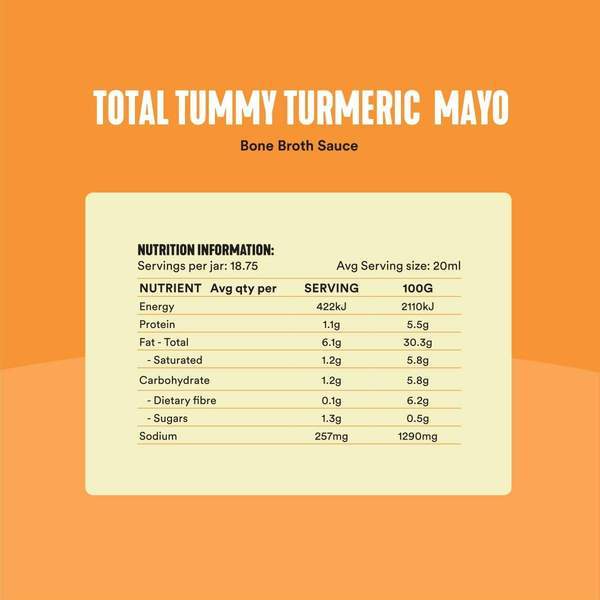 Total Tummy Turmeric Mayo - Bone Broth Sauce - Yo Keto