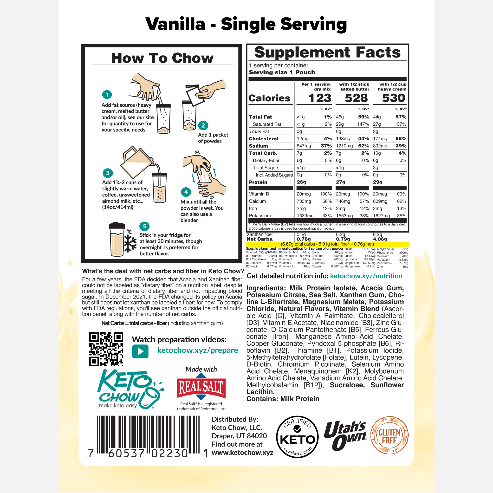 Vanilla Keto Chow - Single Meal - Yo Keto
